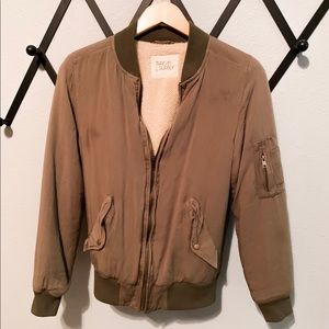 Army green fleeced lined jacket size s